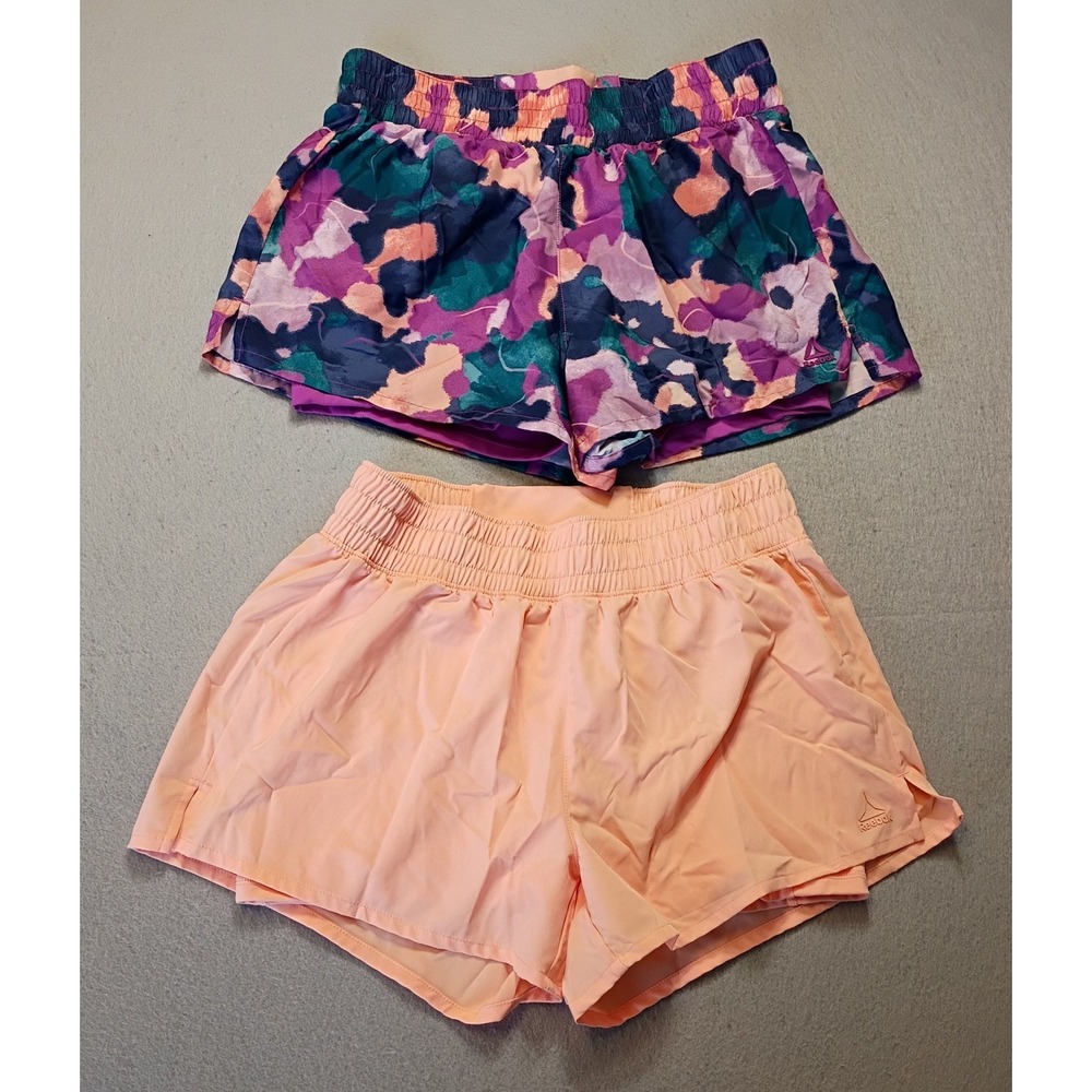 Lot of 2 Reebok‎ Women's Running Shorts With Spandex Shorts Built In Sz Medium